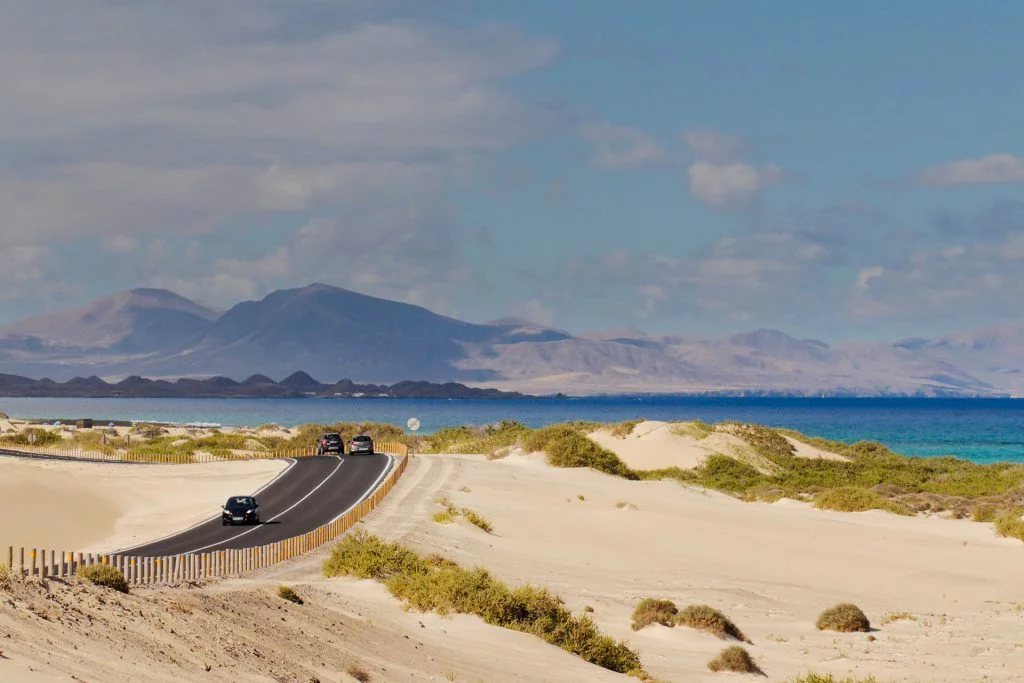 Road through the Corralejo Dunes