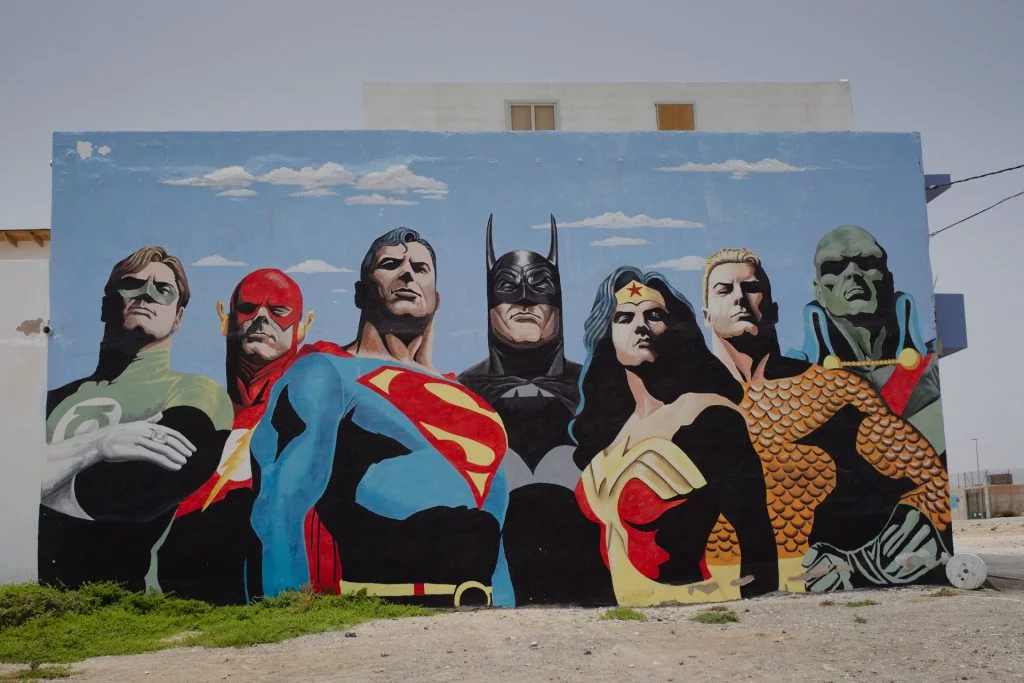 Superheroes Mural in Puerto del Rosario, Fuerteventura